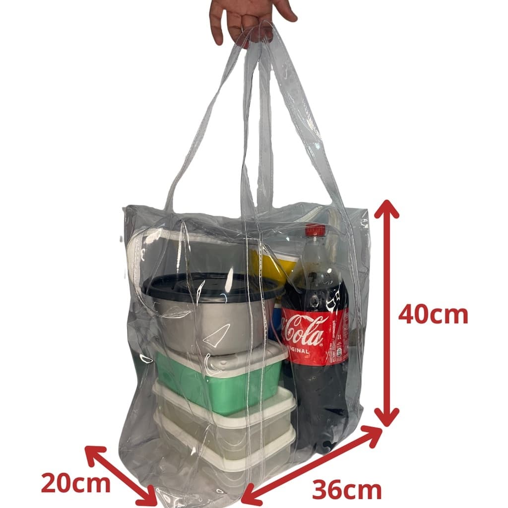 Bolsa Sacola 100% Transparente Jumbo Presídio Praia TAMANHO GRANDE E PEQUENA