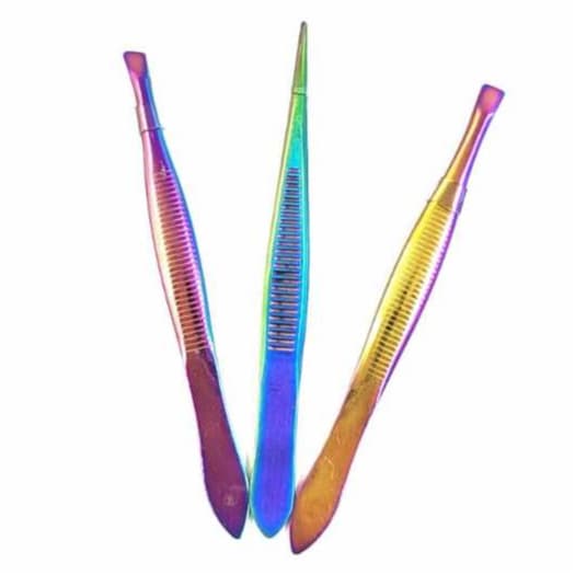 kit 3 Pinça Profissional Em Aço Inoxidável Para Sobrancelha / Remoção De Pelos / Sobrancelha
