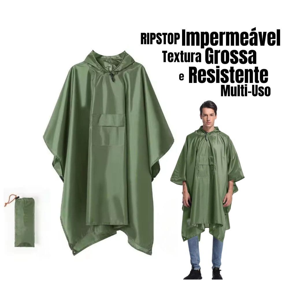 Capa de Chuva  para Pescaria EB Poncho Impermeável Ripstop 210T Multi-Uso