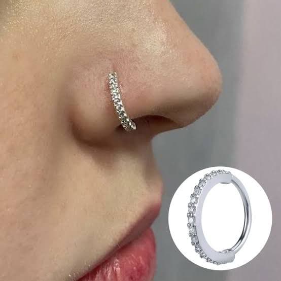 Piercing Nariz Cartilagem Argola Cravejado Strass 6mm & 8mm