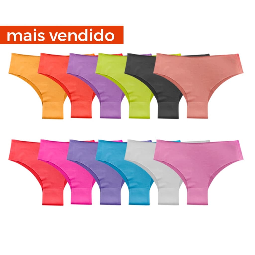 Kit 10 Calcinhas Tanga Conforto Sem Costura Corte A Laser e Não Marca