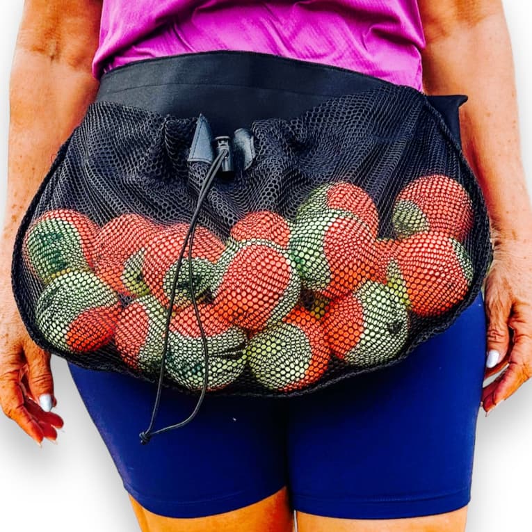 Bolsa Cintura para Bolas Bolinhas Bag Beach Tênis Ajustável Frescobol Ping Pong Pochete Bag