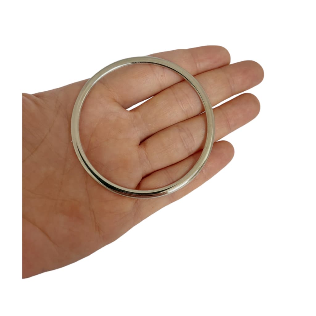 Argola Metal 15mm 20mm  25mm  35mm 40mm 50mm  E 60mm Prateada c/ 10und