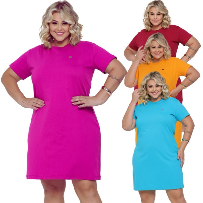 Vestido Plus Size Moda Evangelica Vestido Básico Moda Feminina