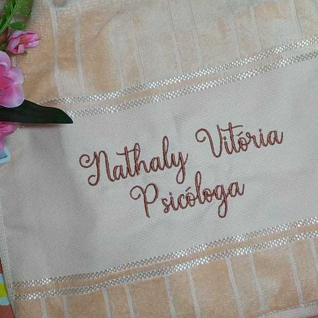 Toalha personalizada com escrita ( leia a descrição )