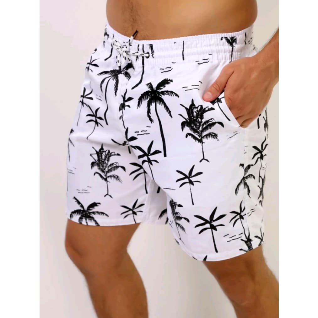 Kit 03 Shorts Mauricinho COQUEIRO Tactel Grosso Premium Moda Verao , Praia ( CORES VARIADAS)