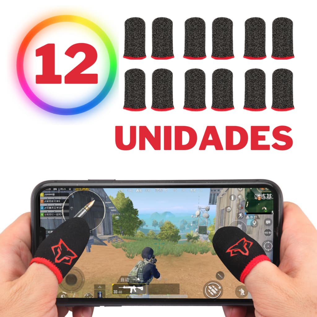 Luva De Dedo Gamer profissional Pra Jogos Mobile Pubg Free Fire vermelha