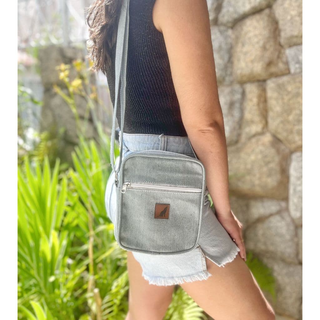 Bag Jeans Bolsa Transversal Fermina de Ombro Tiracolo com alça regulável