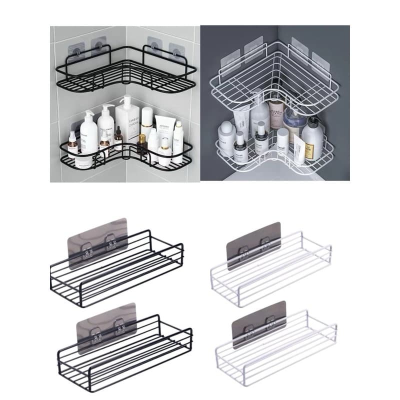 Kit 1/2 Prateleira triângulo/retângulo organizadora para banheiro porta shampoo