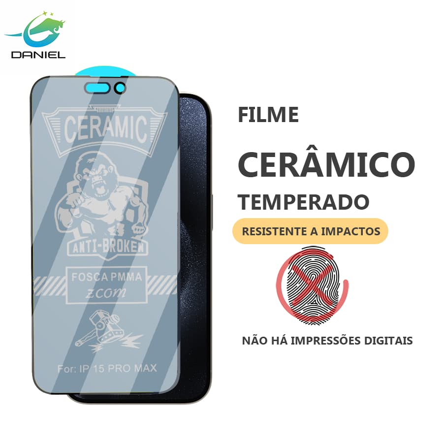 Película para iPhone15 14 13 Pro Max 12 11 XR XS 8 7 Plus Ceramica Privacidade Fosca Anti Spy para