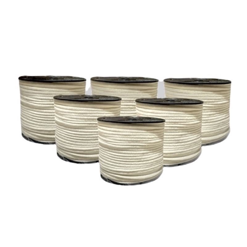 Cordão/Corda De Algodão Trancado Cru 4mm. Rolo de 100metros