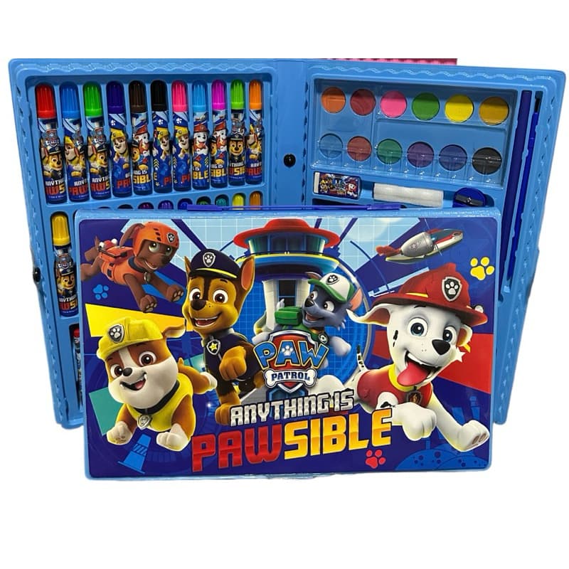 Estojo Maleta de Pintura Infantil Escolar Patrulha Canina Sky - 86 Peças