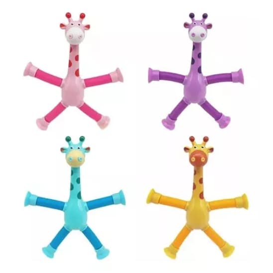 Kit 4 girafas de brinquedo com Ventosa Telescópica Led