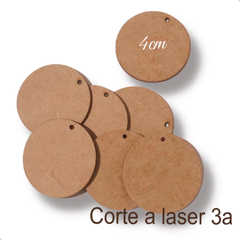 kit Com 150 Chaveiros 4 Cm com furo Mdf Crú Círculo aplique decoração bolacha para personalizar cru
