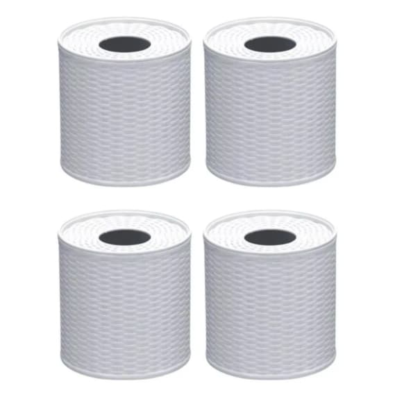 Kit 4 Suporte De Papel Higiênico Rattan Para Mesa De Escritório