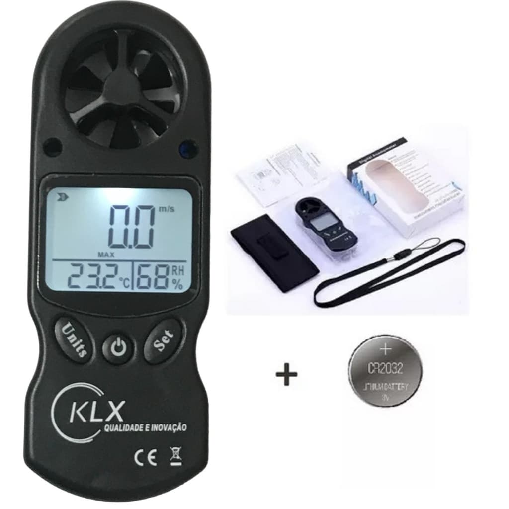 Anemômetro Medidor Vento Humidade Temperatura Profissional KLX Qualidade e Inovação