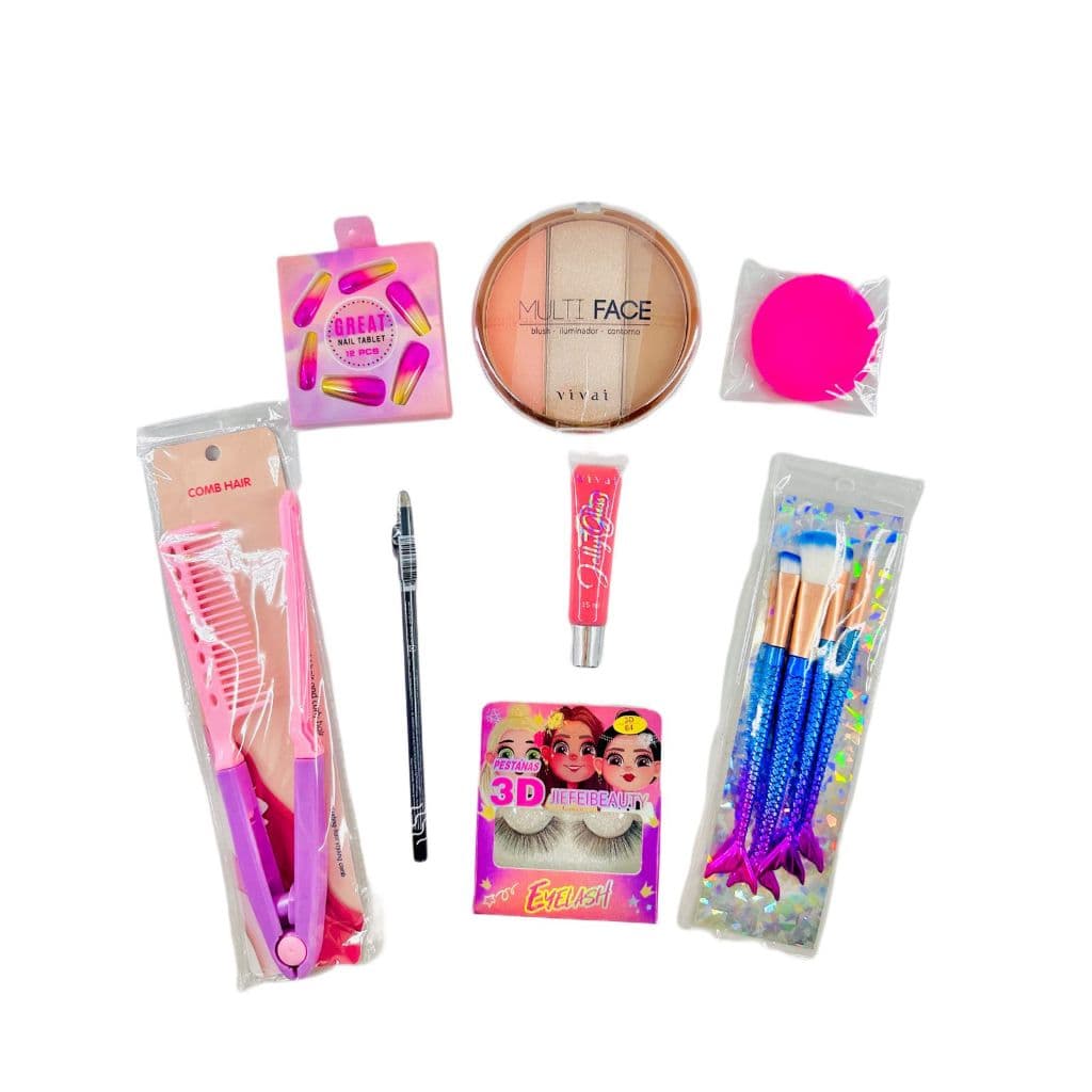 Kit Beleza Das Mães Contorno Blush ILUMINADOR Pente Chapinha