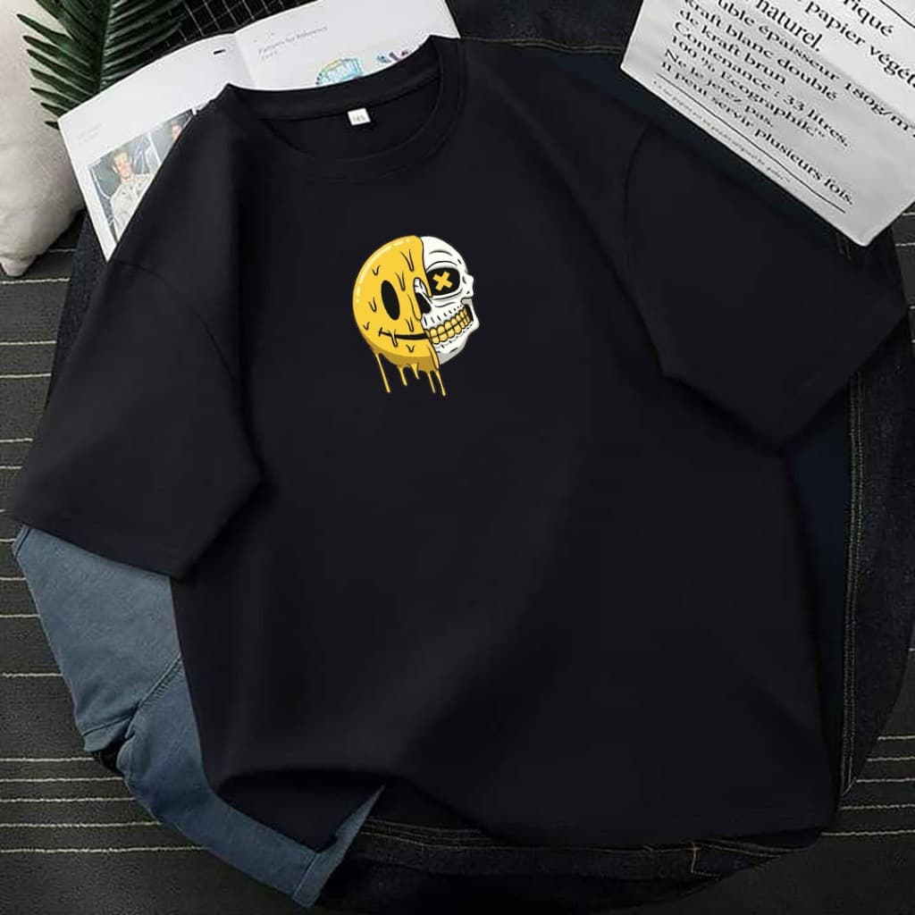 Camiseta Carinha Derretida Caveira Unissex 100% Algodão