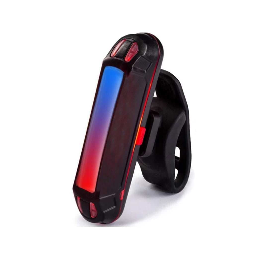 Lanterna Sinalizador Traseira Bike Led Recarregável Usb Pisca Azul e Vermelho MTB Speed para noite