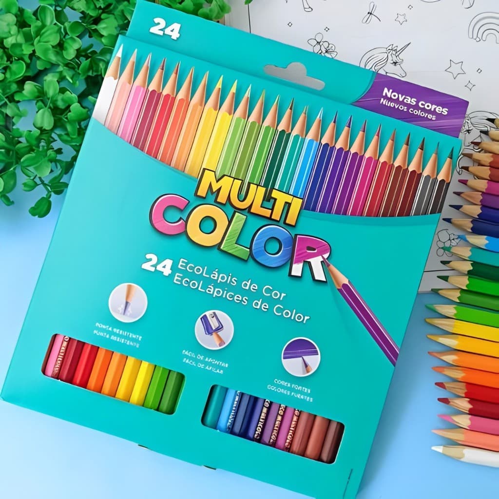 LAPIS DE COR 24 OU 12 CORES MULTICOLOR