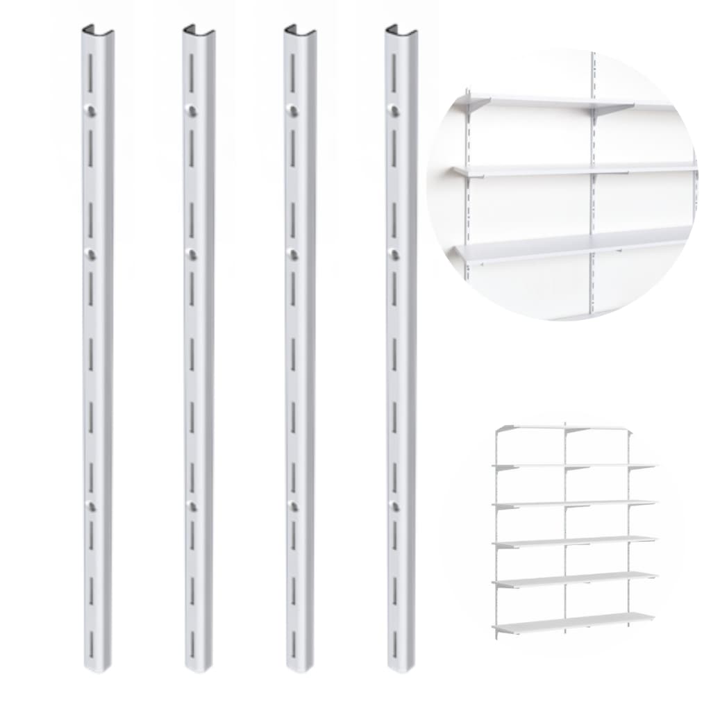 6 Trilhos Cremalheiras Simples 100cm 50cm Preto Branco