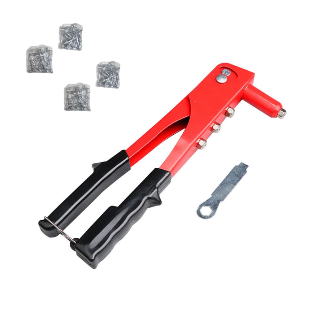 Alicate Rebitador Com 4 Pontas E 40 Rebites 2.4-4.8mm Profissional
