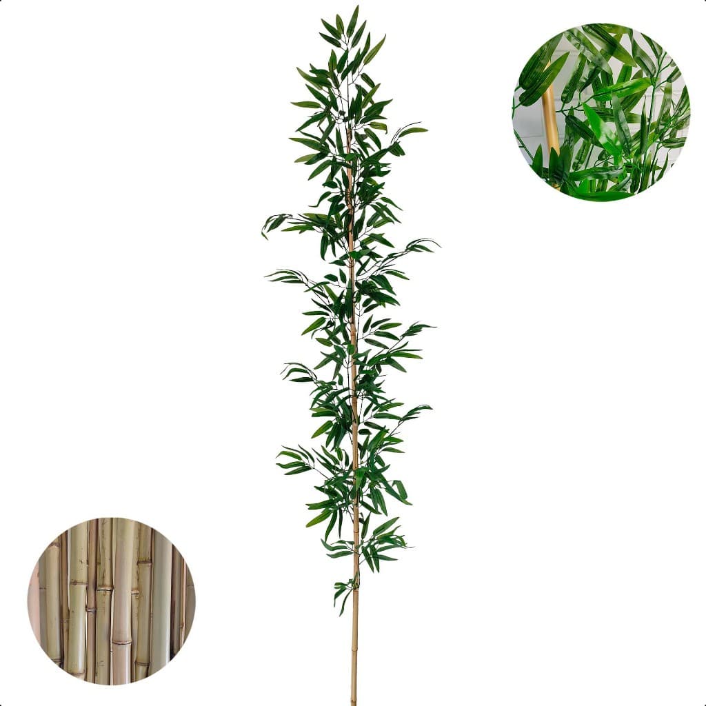 Haste de Bambu Artificial Tratado Mosso 2 Metros Grande Decoração