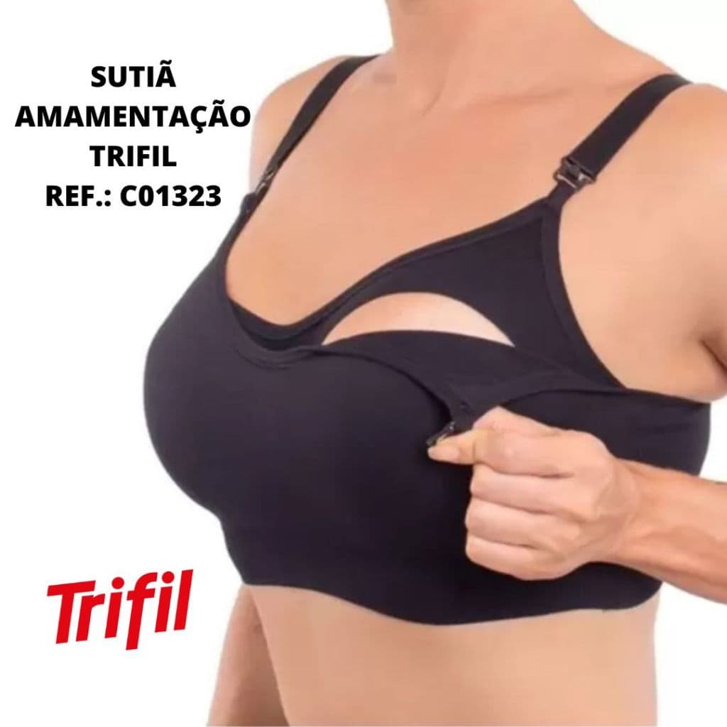 Sutiã top amamentação Trifil alça ajustável sem bojo 1323 pouca costura