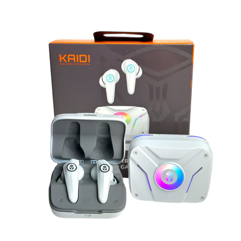 FONE DE OUVIDO SEM FIO BLUETOOTH TWS FONE GAMER COM LED RGB KAIDI KD-G1