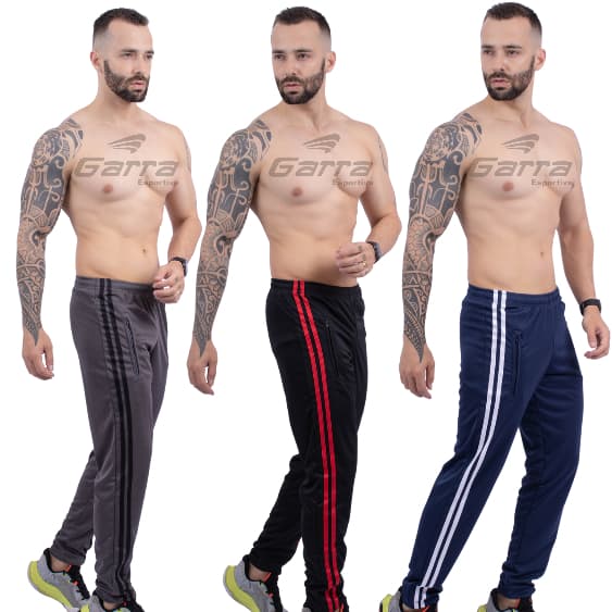 Calça Masculina para Academia e Corrida com Bolso de Zíper e Listras Laterais