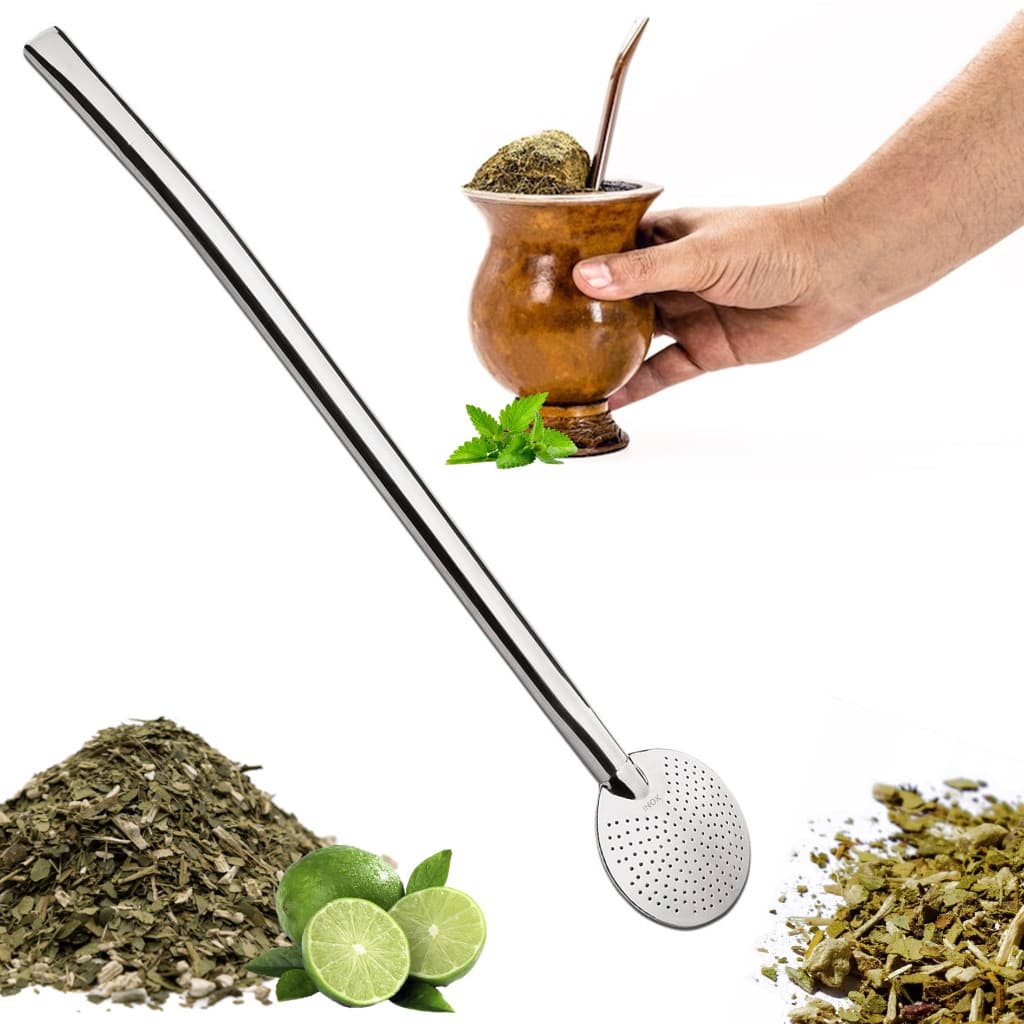 Bomba Para Tereré, Chimarrão Em Aço Inox 23 Cm Não Entope