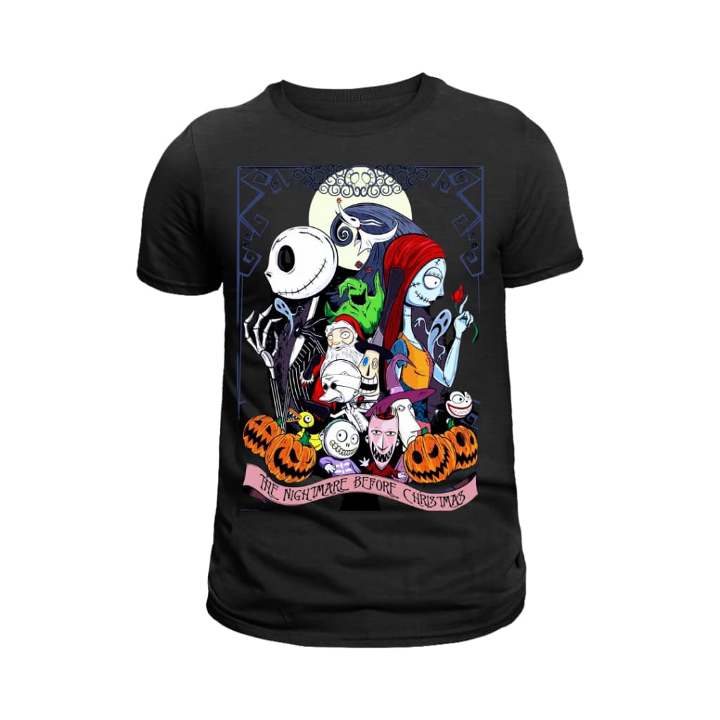 Camiseta-Camisa Jack & Sally Roses T-shirt Blusa unissex infantil e Adulta 100% Algodão 30.1 preto Black Envio imediato
