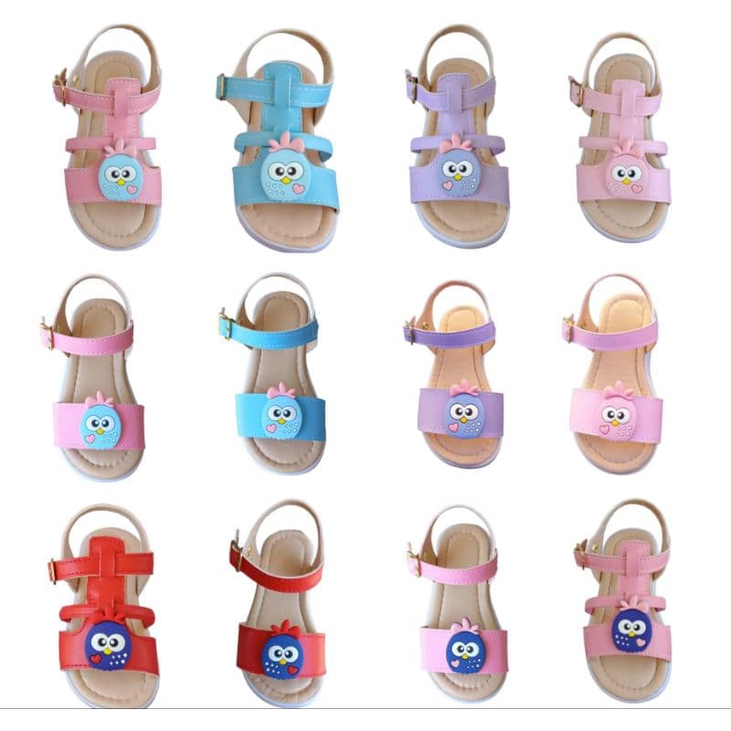 Sandália infantil feminina enfeite galinha pintadinha