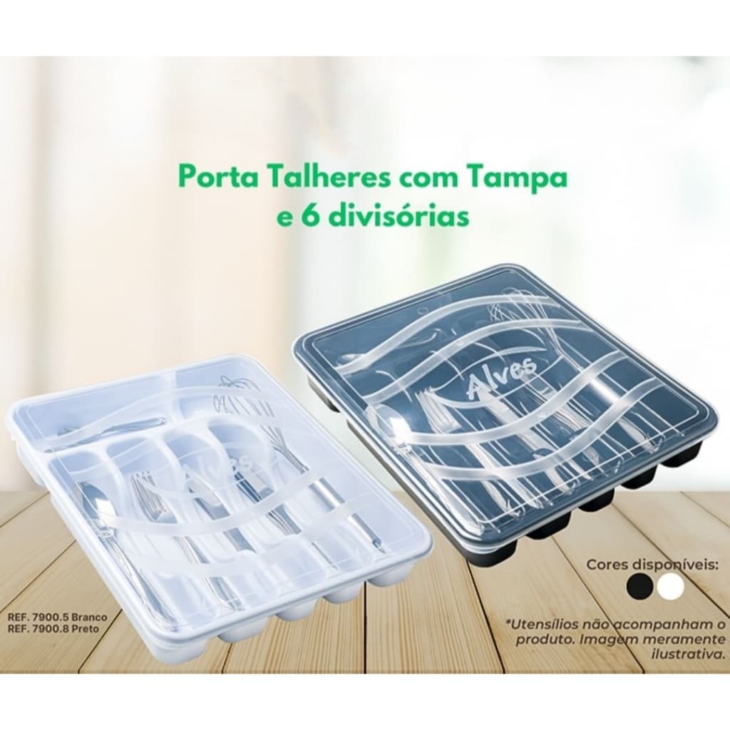 Porta Talher Com 6 Divisórias Organizador de Gaveta de Casa