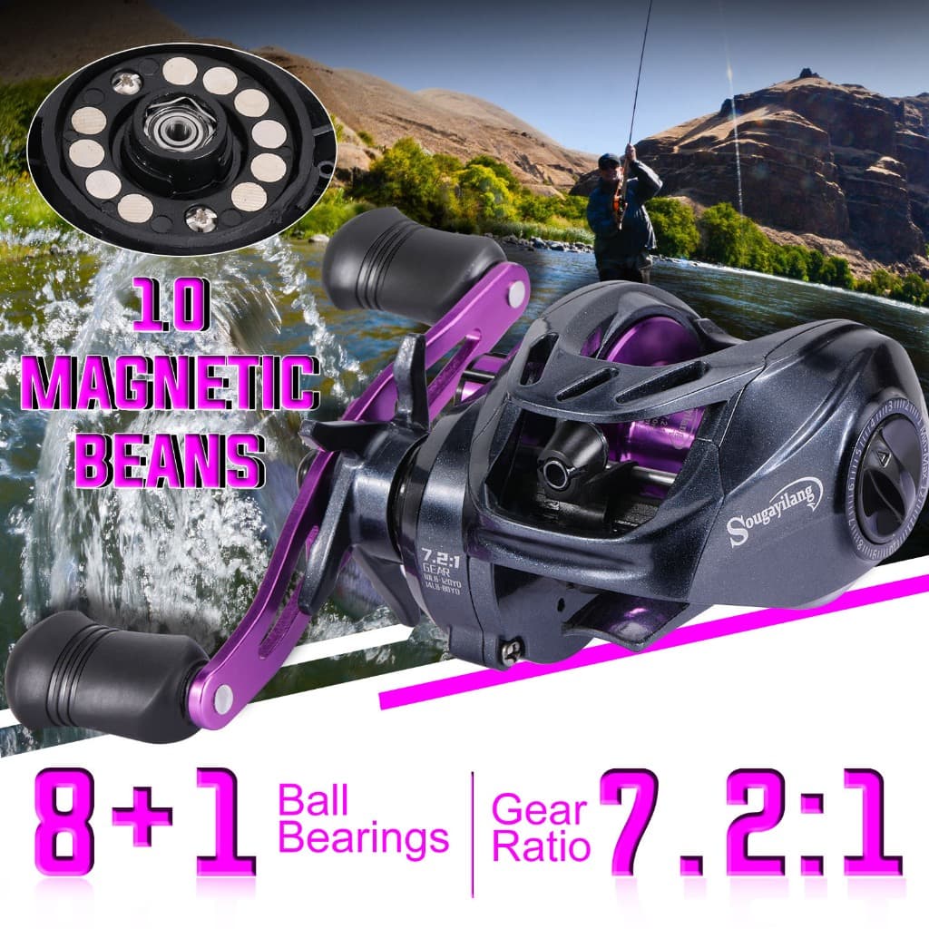 Sougayilang Carretel de Pesca 7.2: 1 Alta Velocidade 8KG Max Drag 2 Tipos