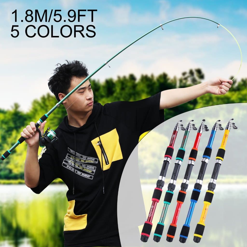Sougayilang Spinning Telescopic Fishing Rod 5 cores para a pesca de água doce (1.8M / 6ft)