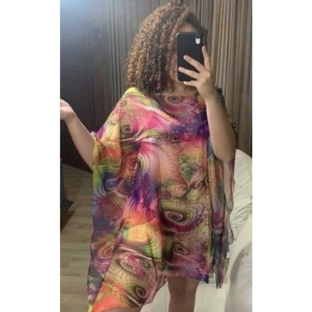 saida de praia plus size tamanho unico tecido de seda