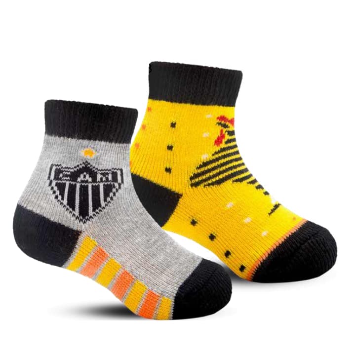 Kit 2 Pares Meia Bebê Clube Atlético Mineiro Galo