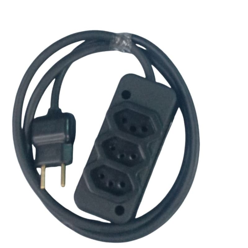 EXTENSÃO CABO PP 2 METROS 1 UNIDADES 2X2,50MM PLUG 2P TOMADA BARRA TRILPA 10 E 20A REFORÇADA.