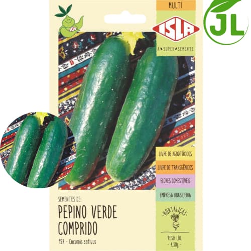 Sementes De Pepino Verde Comprido - Sementes Originais Isla
