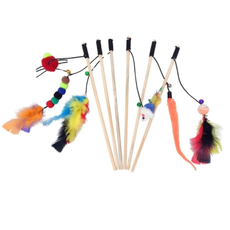 Varinha  Gato Vareta com Ratinho artificial - Brinquedo para gato pet cat fishing
