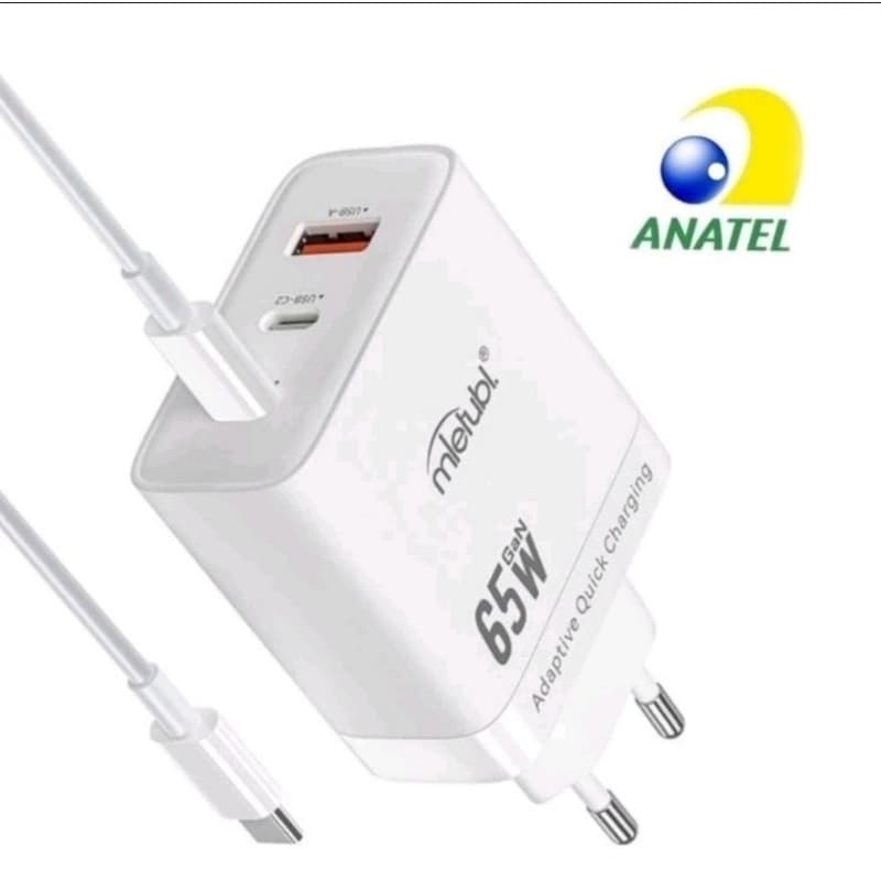 Carregador Turbo Gan 65w Danzu-c4  Saída 2 C + Usb Cabo e Nota Fiscal Compatível iPhone
