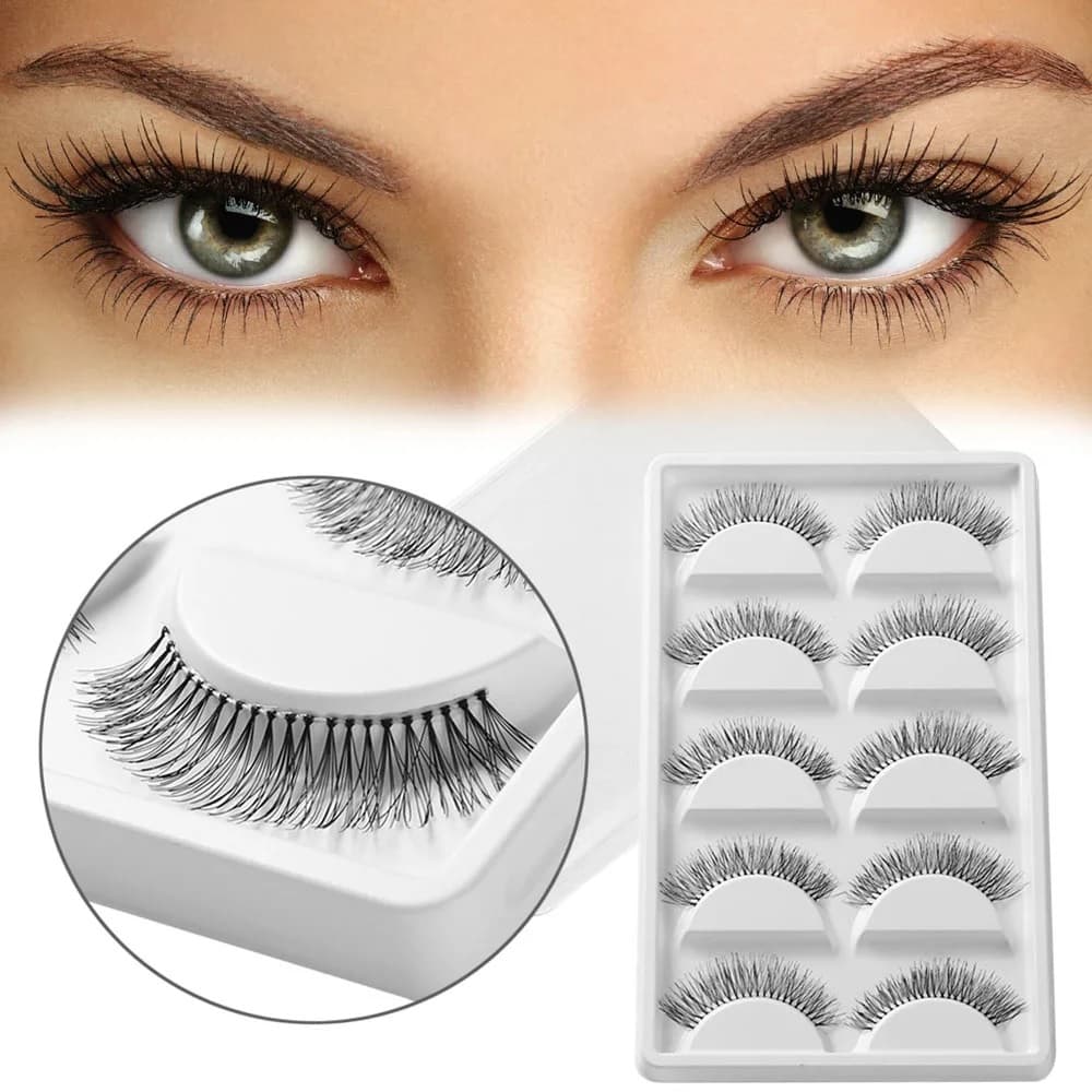 Cílios Postiços Volume Natural Modelo A21 Kit com 5 Pares Frete Grátis