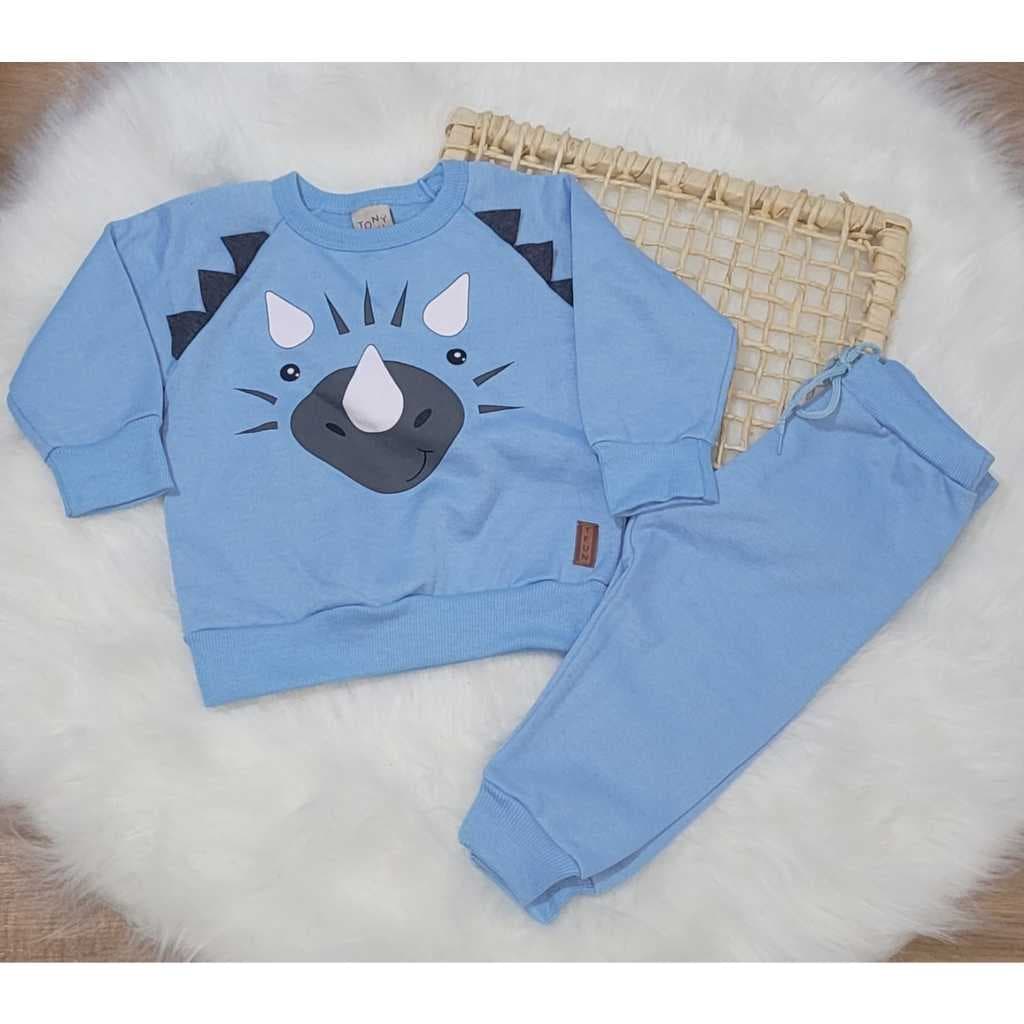 Conjunto moleton menino capuz inverno