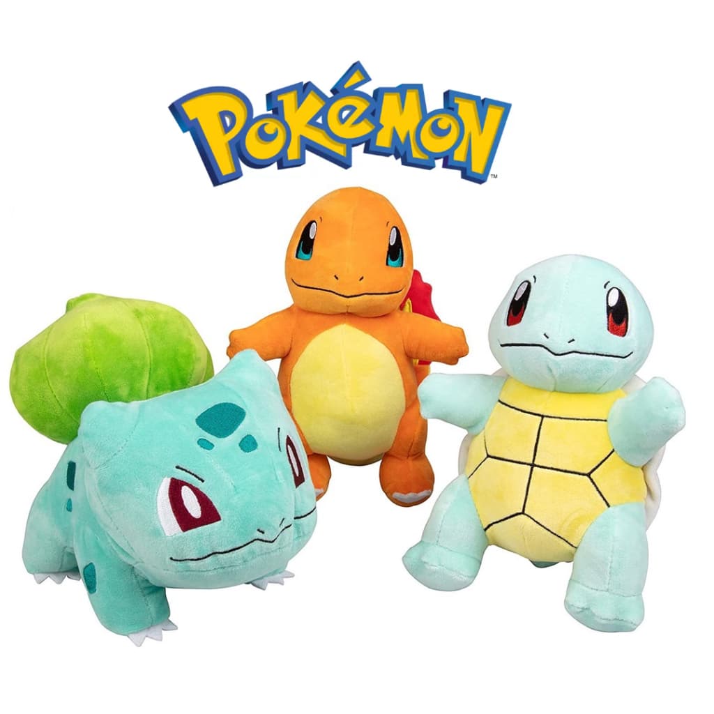 Pokemon Pelúcia Original 3 Pack Bulbasaur Charmander Squirtle Anime Desenho  Animado Brinquedo Bonito Psyduck Plush Toy  Travesseiro Almofada Fofo Longo Dorminhoco Dormir Crianças Presente Mães Pais Família Namorado Planta Fogo Água ursinho de pelúcia