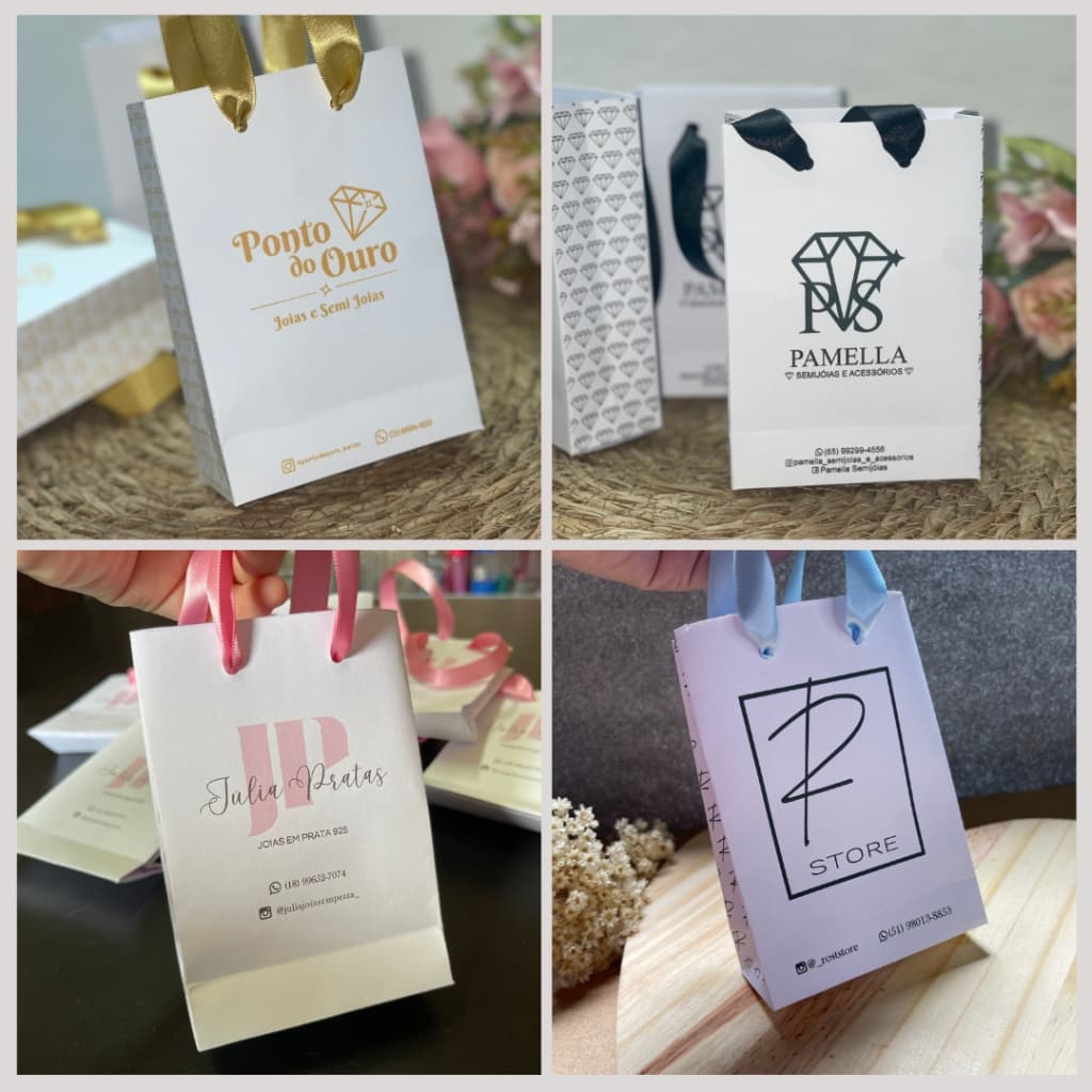 Sacola de Papel para Loja e Eventos - Kit 30,50,100 unidades
