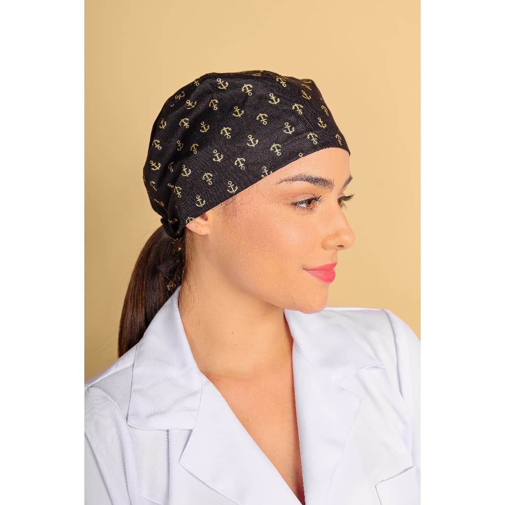Bandana Touca Cirurgica Unissex Dentista Enfermagem Veterinaria Medicina com tiras de amarrar e elastico