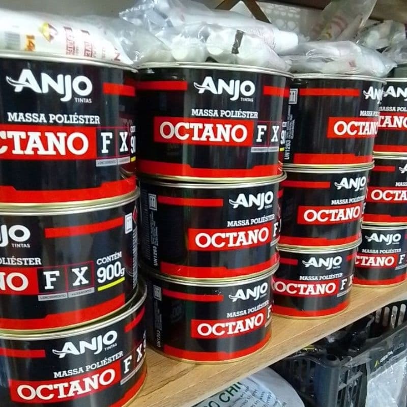 Massa poliéster octano FX 900g kit 3 latas