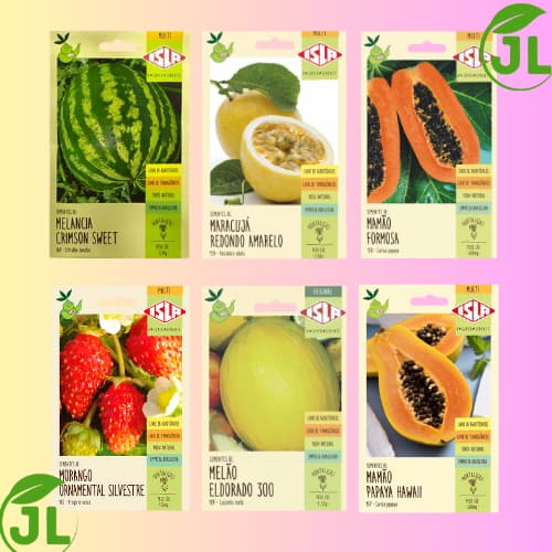 Sementes de frutas Isla para Maracujá, Morango, Melancia e Melão - Cultivar Frutas Frescas e Deliciosas em Casa Perfeito Para Iniciantes Ou Especialistas!! Qualidade Isla!