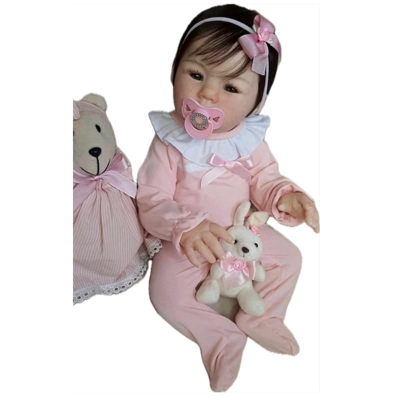 Bebê Reborn Realista Fio A Fio 100% Silicone Banho Manuzinha